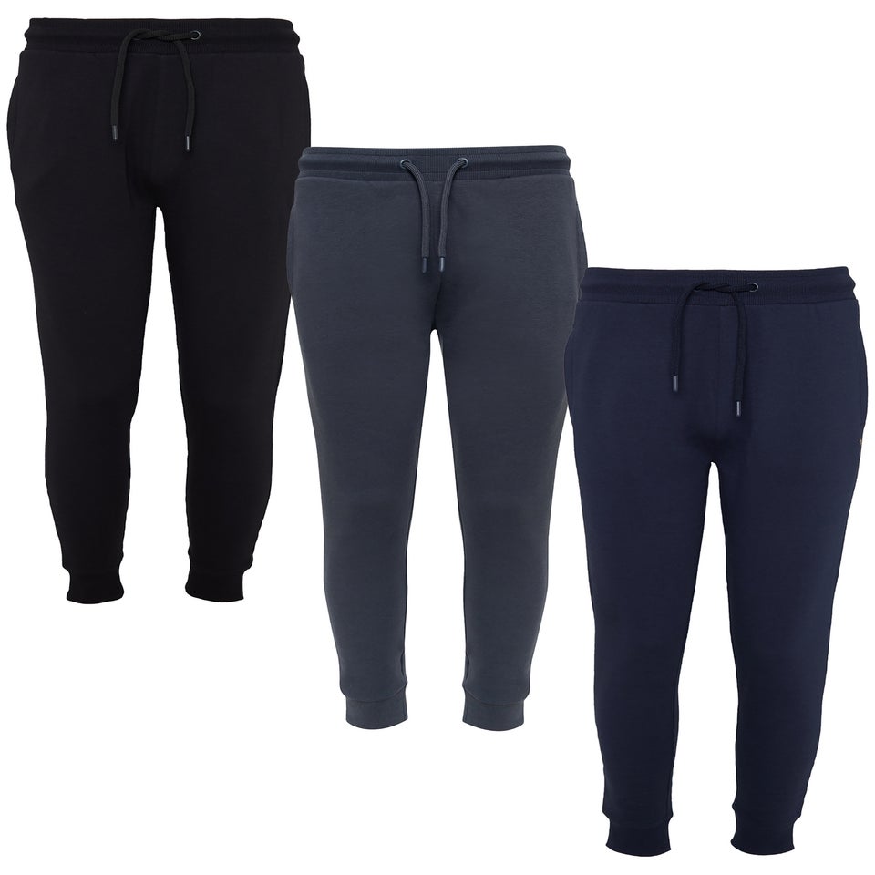 Threadbare Navy 3 Pack Tangelo Regular Fit Joggers