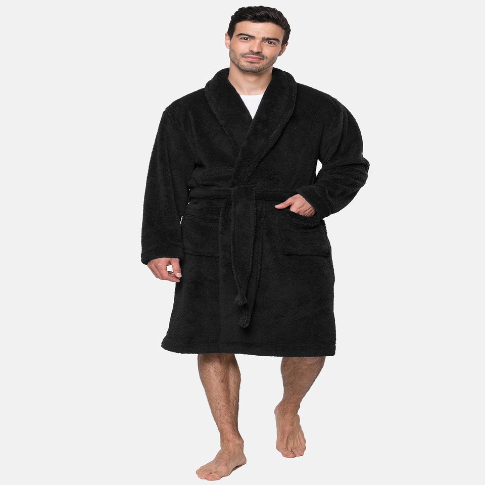 Threadbare Black Borg Dressing Gown