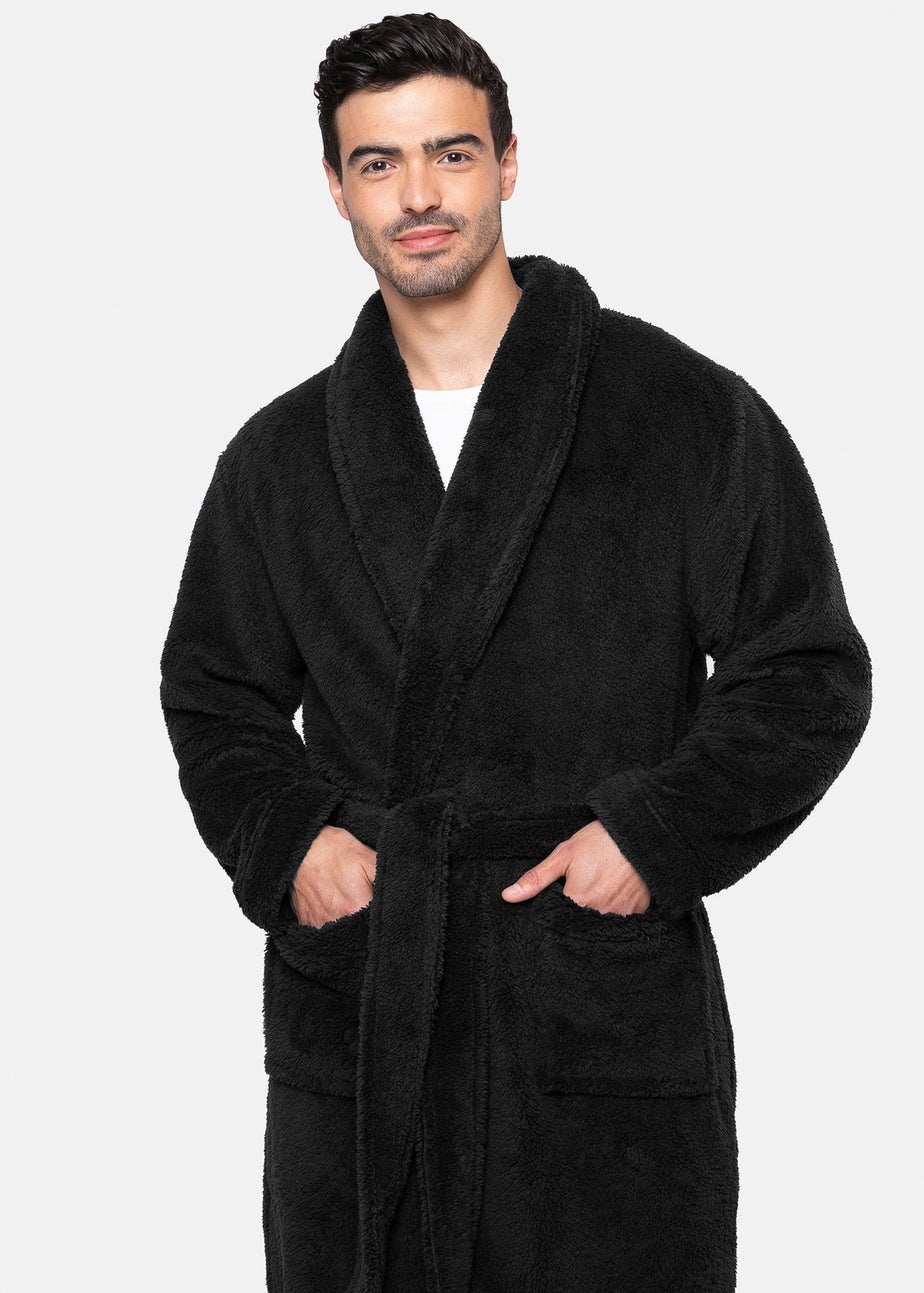 Threadbare Black Borg Dressing Gown
