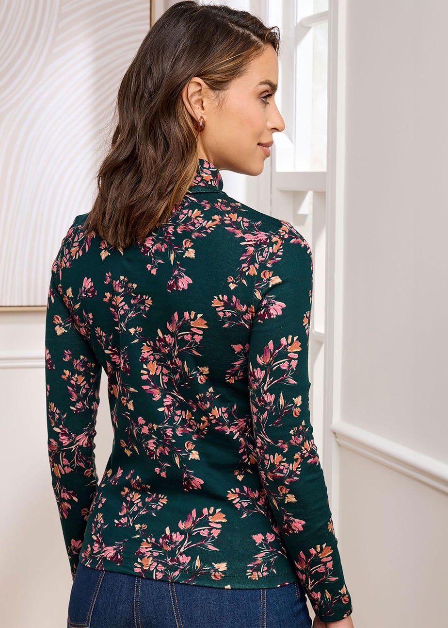 Cotton Traders Peacock Cosy-Up Long Sleeve Roll Neck Top