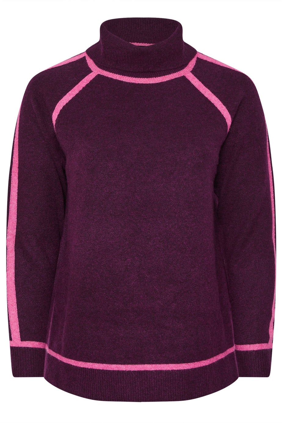 Evans Curve Purple Contrast Tipped Jumper