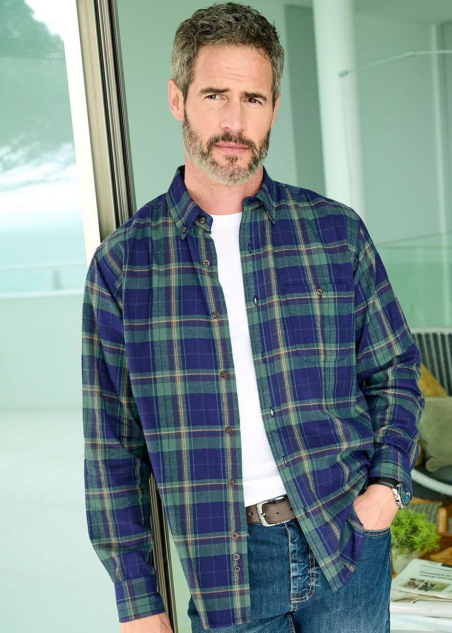 Cotton Traders Twilight Flannel Check Shirt