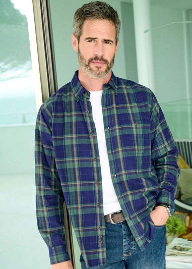 Cotton Traders Twilight Flannel Check Shirt