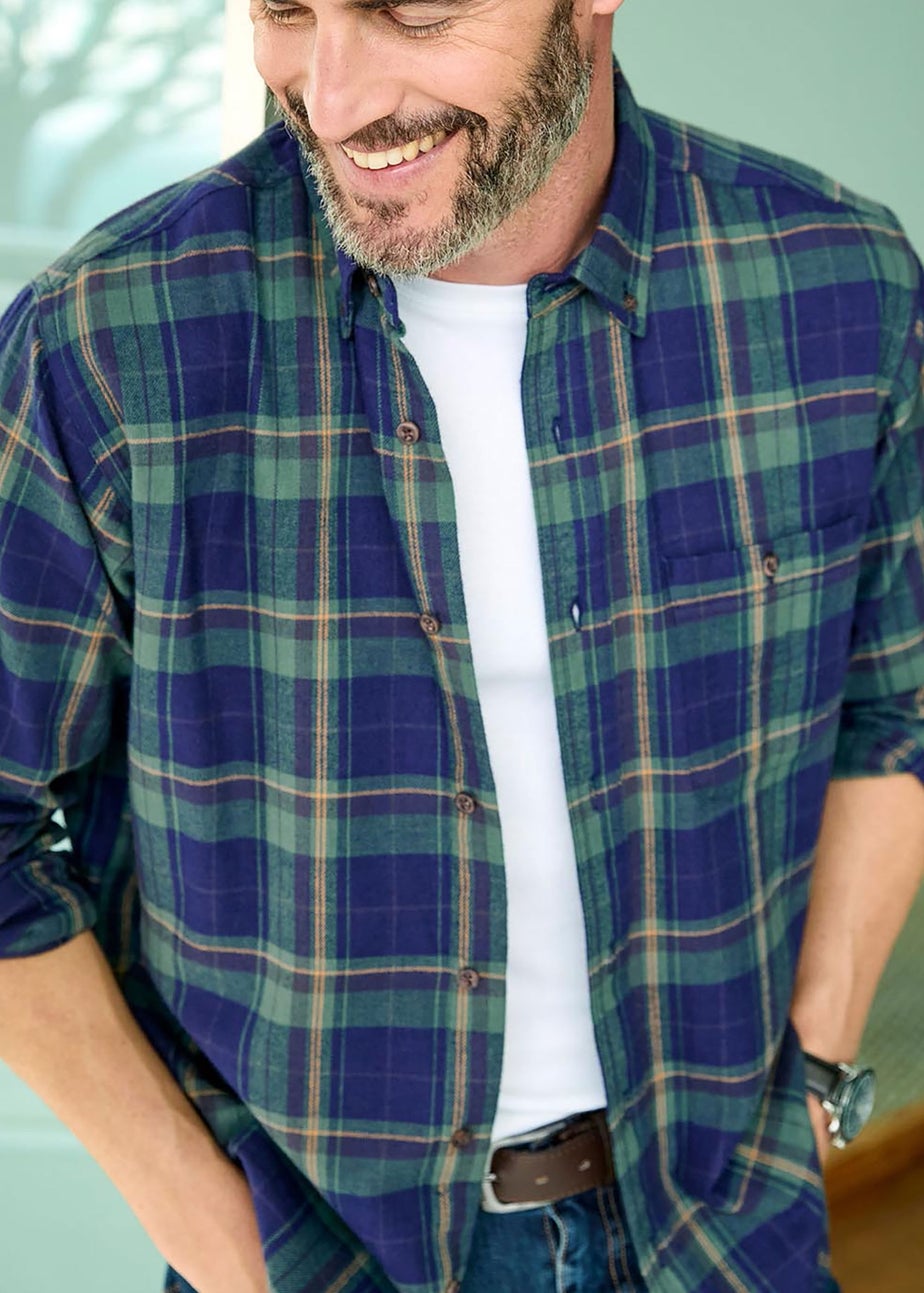 Cotton Traders Twilight Flannel Check Shirt