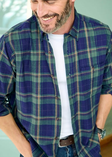 Cotton Traders Twilight Flannel Check Shirt