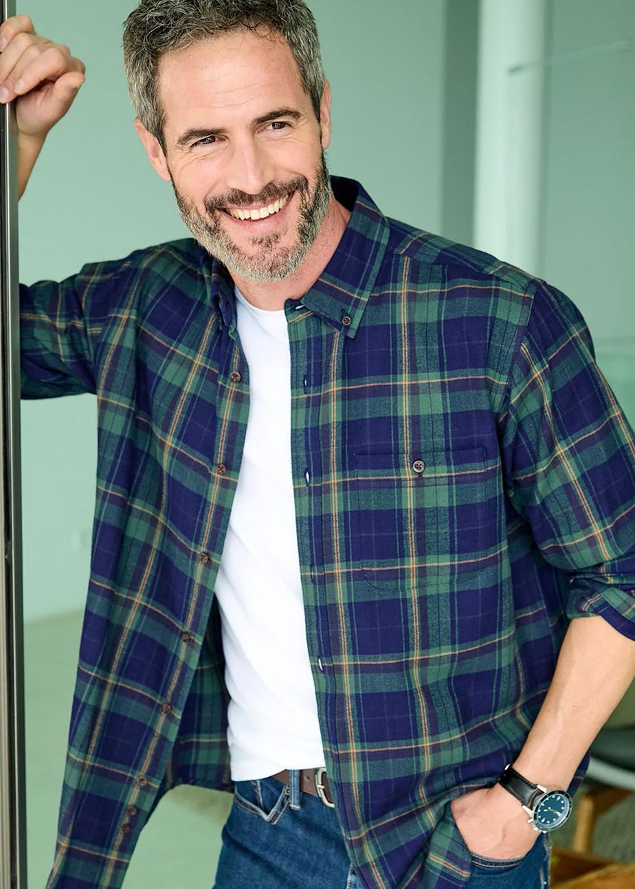 Cotton Traders Twilight Flannel Check Shirt