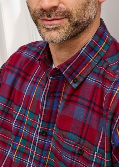 Cotton Traders Crimson Flannel Check Shirt