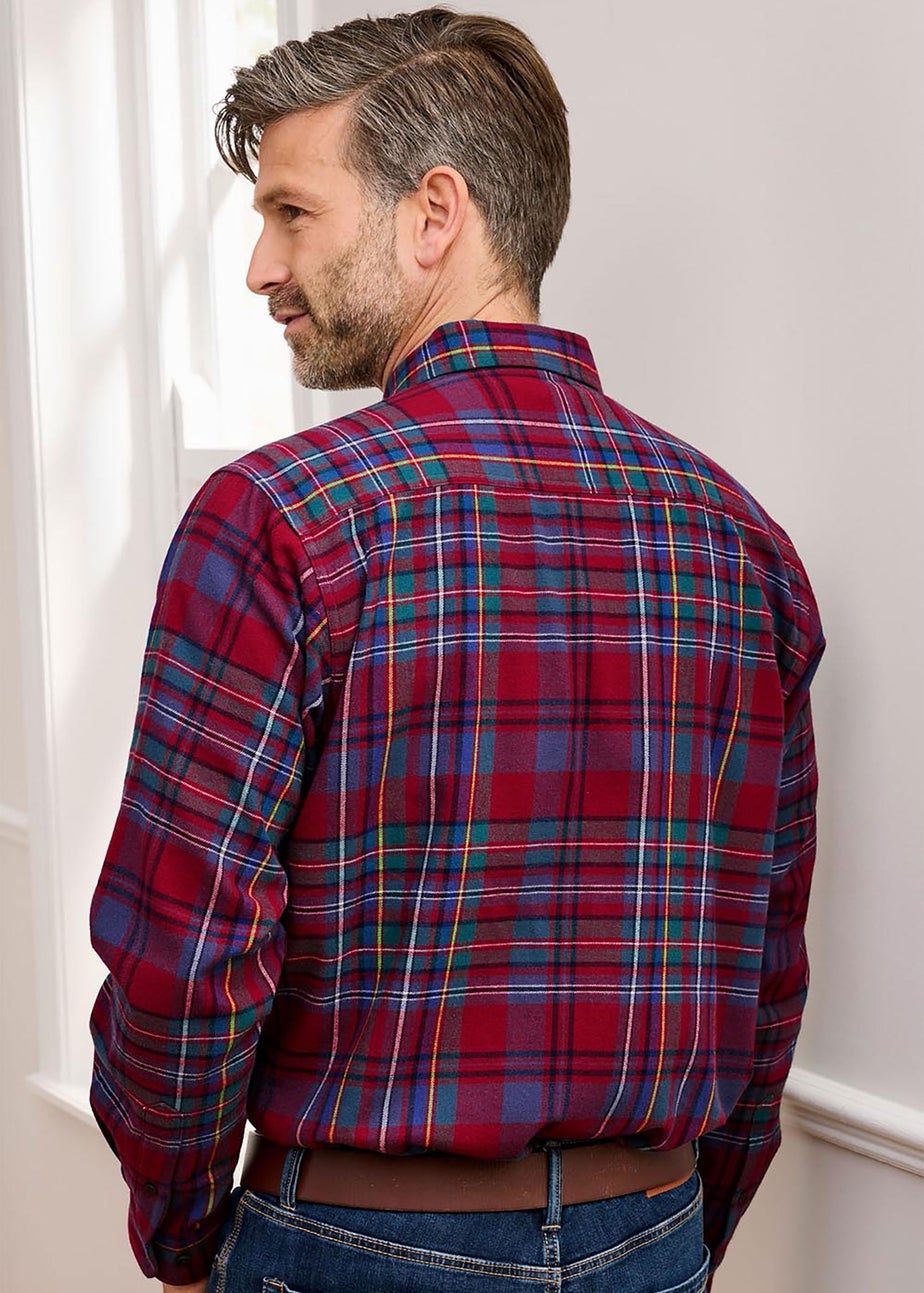 Cotton Traders Crimson Flannel Check Shirt