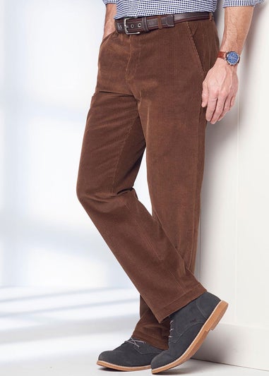 Cotton Traders Nutmeg Flat Front Cord Trousers