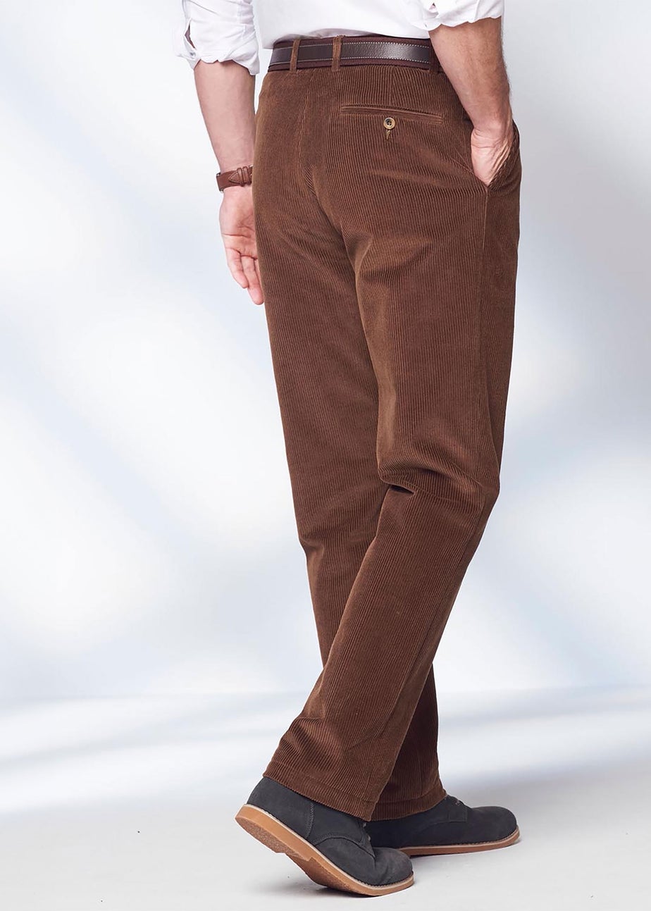 Cotton Traders Nutmeg Pleat Front Cord Trousers