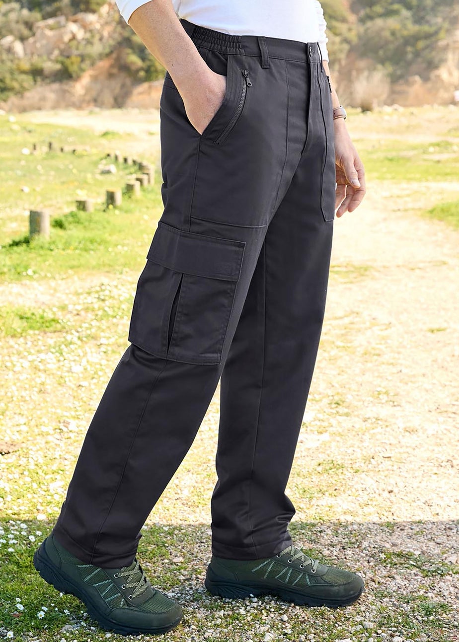 Cotton Traders Steel Grey Thermal Action Trousers