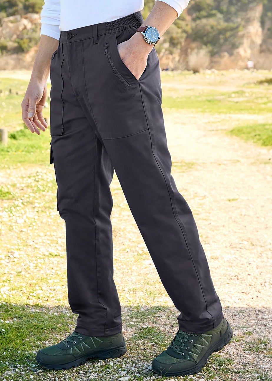 Cotton Traders Steel Grey Thermal Action Trousers