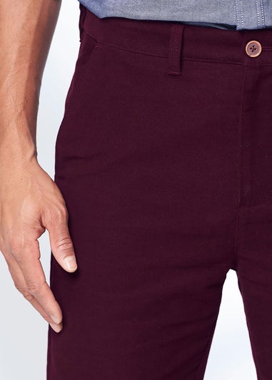 Cotton Traders Burgundy Cotton Moleskin Comfort Trousers