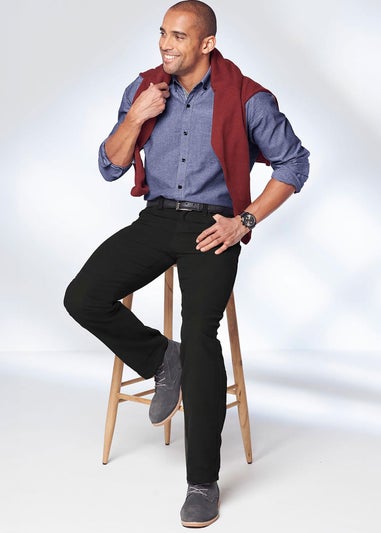 Cotton Traders Black Cotton Moleskin 5 Pocket Trousers