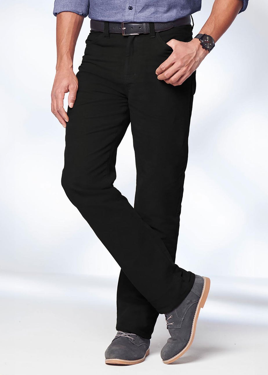 Cotton Traders Black Cotton Moleskin 5 Pocket Trousers