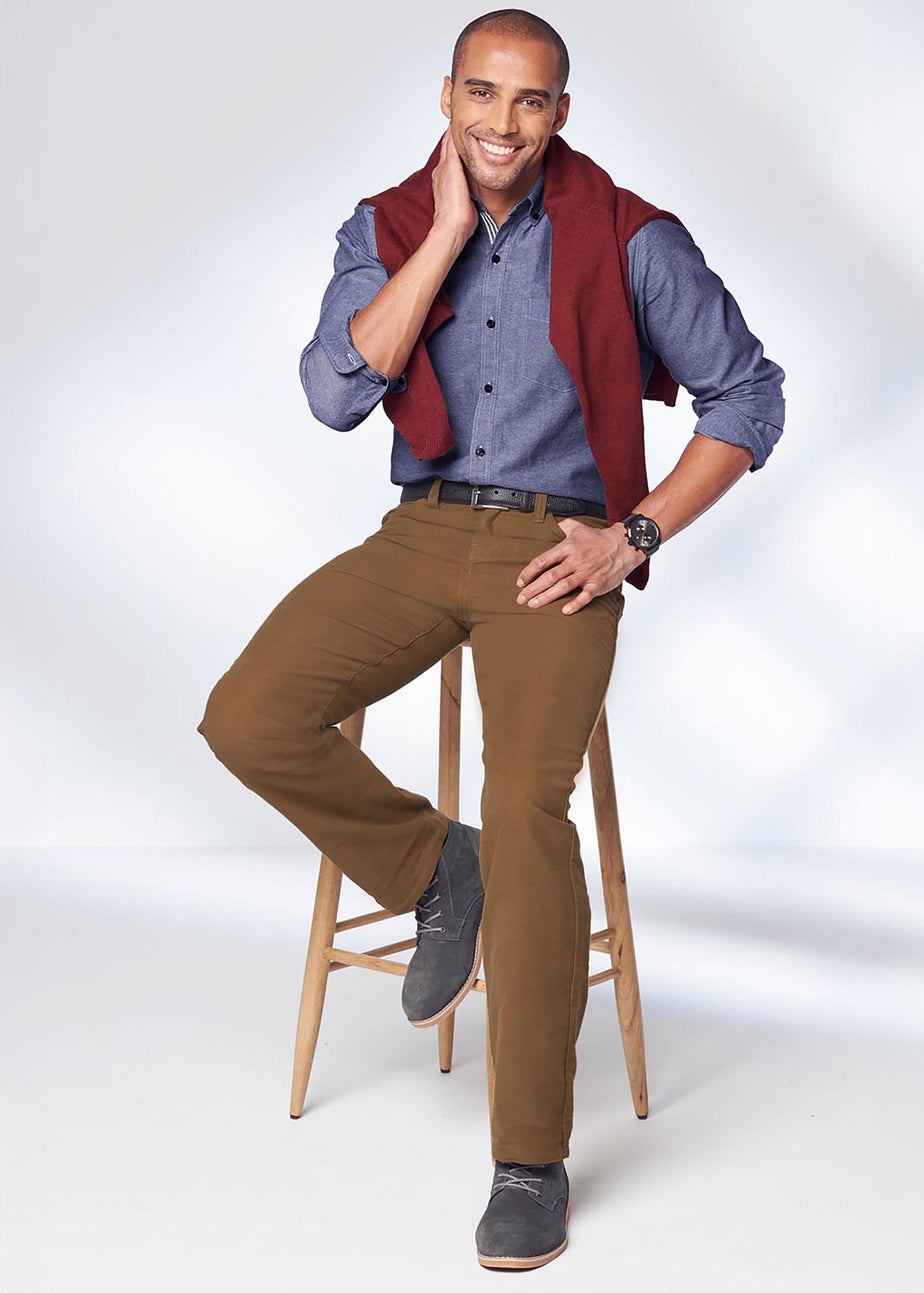 Cotton Traders Chestnut Cotton Moleskin 5 Pocket Trousers