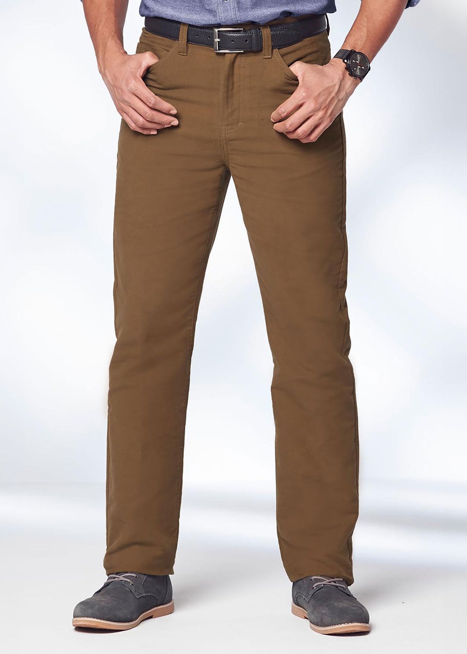 Cotton Traders Chestnut Cotton Moleskin 5 Pocket Trousers