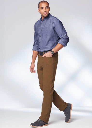 Cotton Traders Chestnut Cotton Moleskin 5 Pocket Trousers