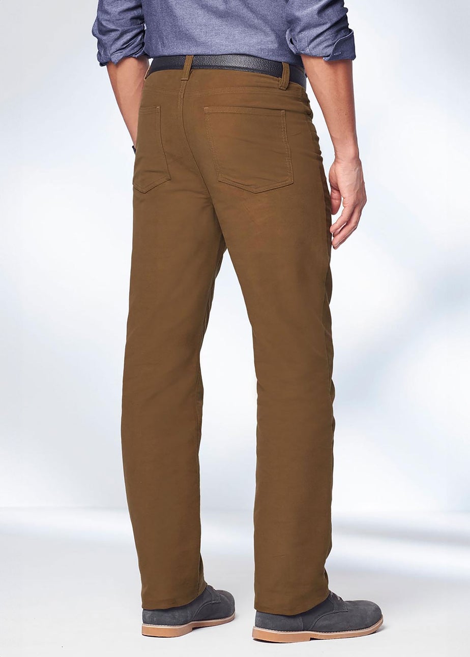 Cotton Traders Chestnut Cotton Moleskin 5 Pocket Trousers