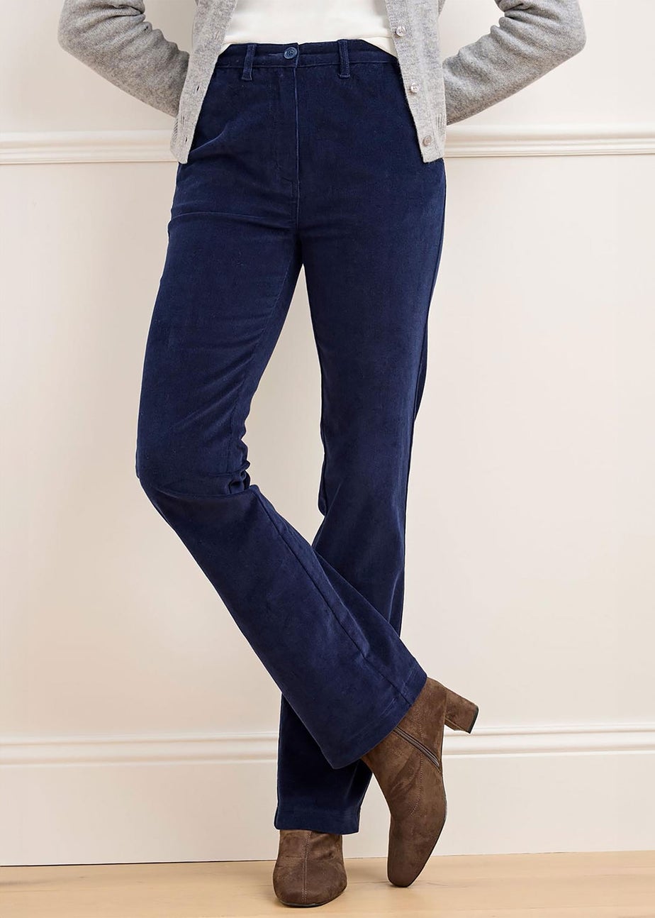 Cotton Traders Midnight Adjustable Waist Cord Straight Leg Trousers