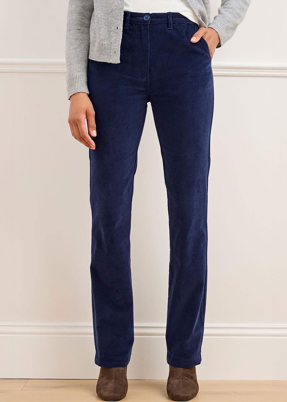 Cotton Traders Midnight Adjustable Waist Cord Straight Leg Trousers