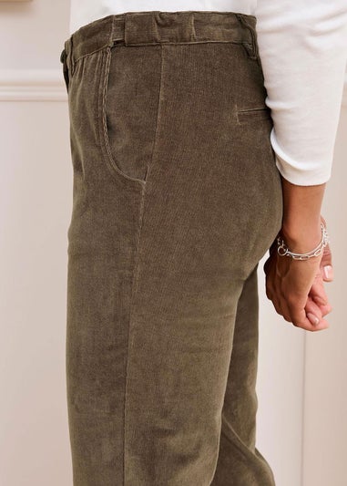 Cotton Traders Bark Adjustable Waist Cord Straight Leg Trousers
