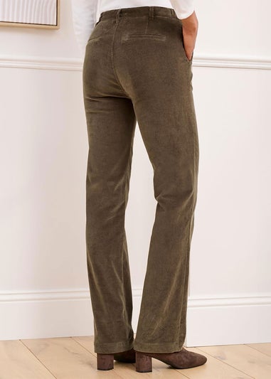 Cotton Traders Bark Adjustable Waist Cord Straight Leg Trousers