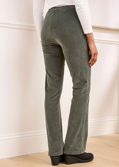 Cotton Traders Dark Forest Straight-Leg Pull-On Cord Trousers