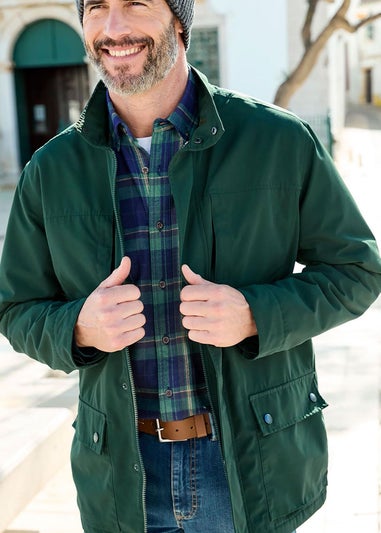 Cotton Traders Highland Green Bakewell Fleece Lined Waterproof Jacket