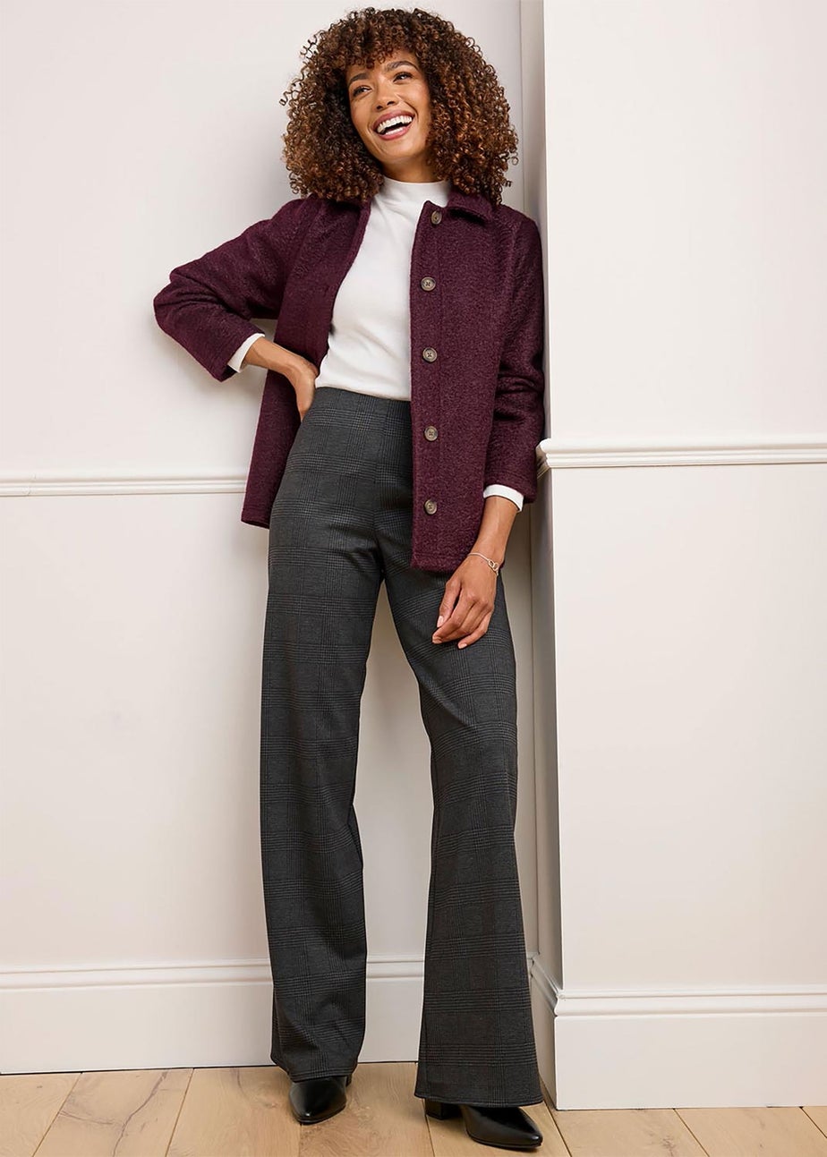 Cotton Traders Black Jersey Pull-On Wide-Leg Trousers