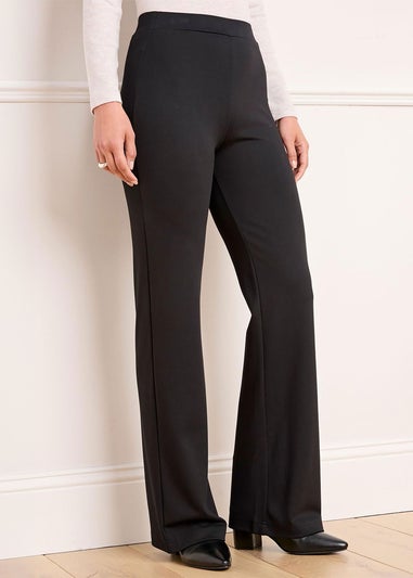 Cotton Traders Black Jersey Wide Leg Trousers