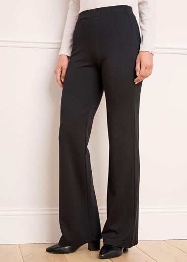 Cotton Traders Black Jersey Wide Leg Trousers