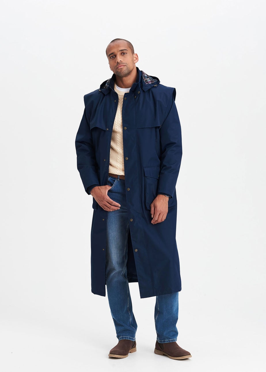 Cotton Traders Navy Windermere Waterproof Coat 50"