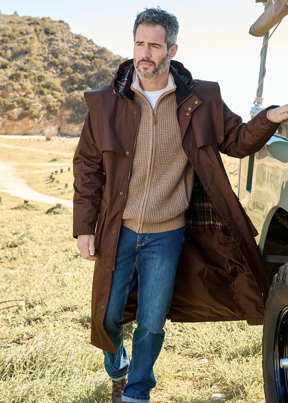 Cotton Traders Dark Nutmeg Windermere Waterproof Coat 50"