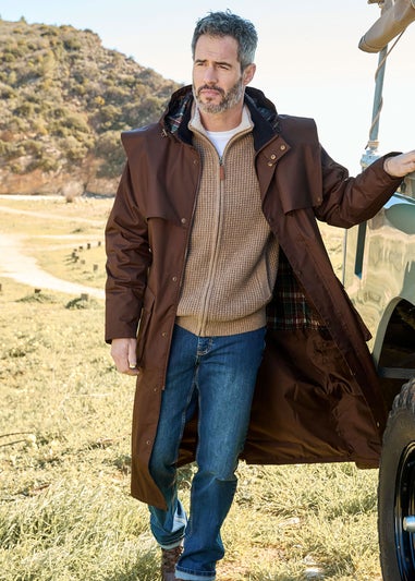 Cotton Traders Dark Nutmeg Windermere Waterproof Coat 50"