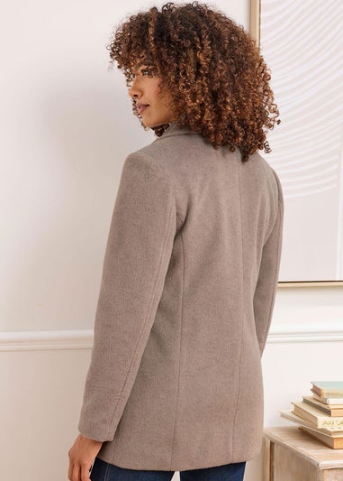 Cotton Traders Mink Wool Look Pea Coat