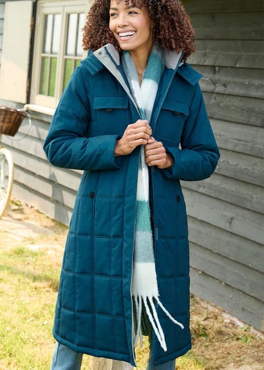 Cotton Traders Jade Long Padded Hooded Coat