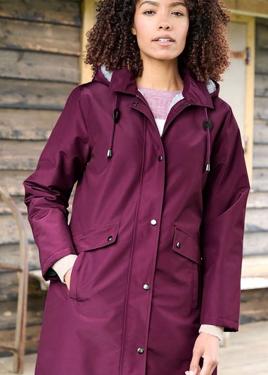 Cotton Traders Wine All-Weather Fleece Lined Waterproof Coat