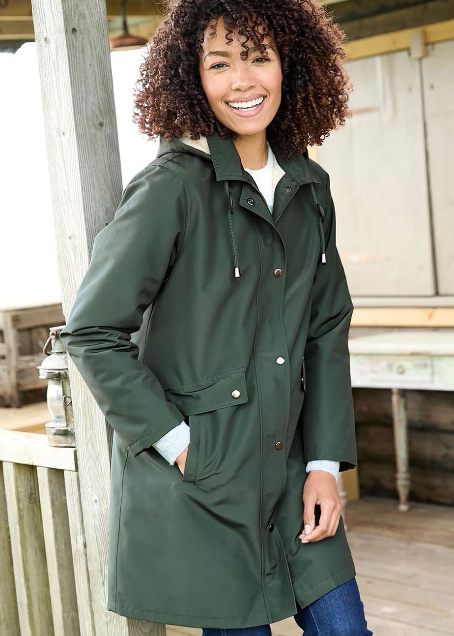 Cotton Traders Dark Pine All-Weather Fleece Lined Waterproof Coat