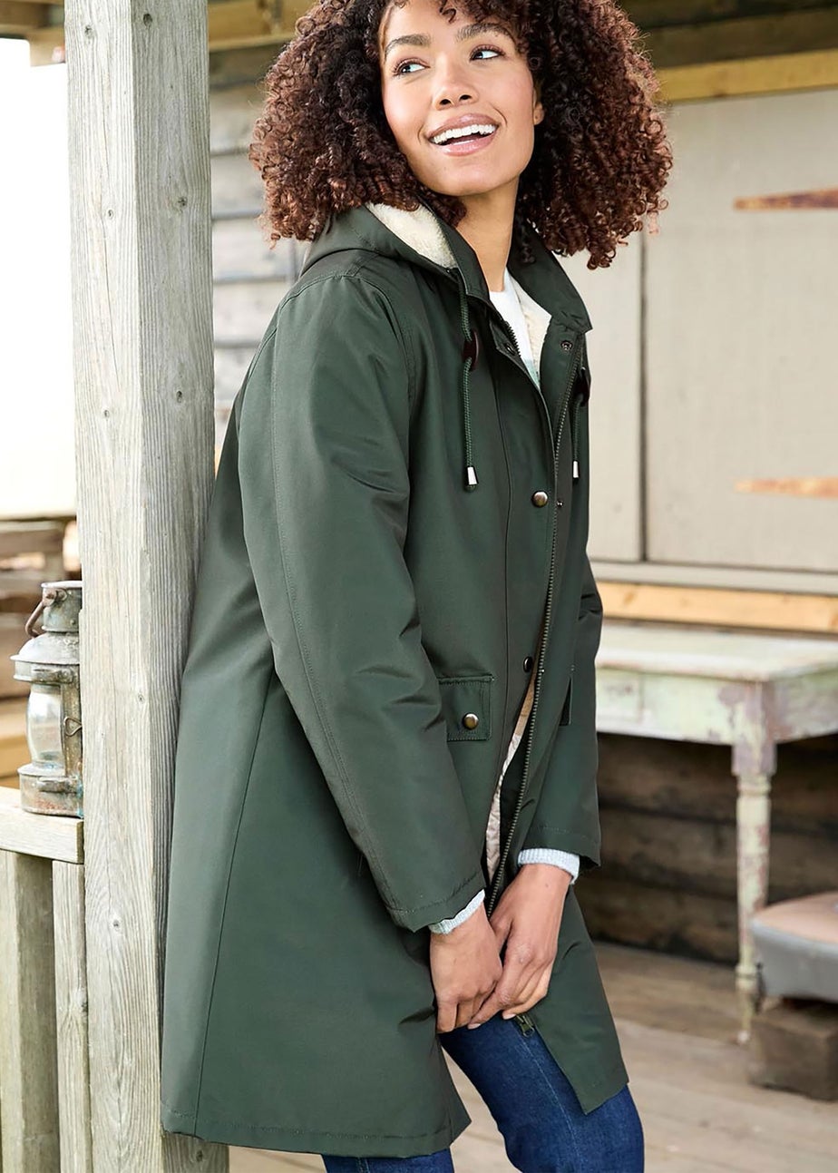 Cotton Traders Dark Pine All-Weather Fleece Lined Waterproof Coat