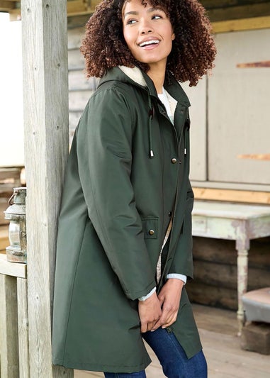 Cotton Traders Dark Pine All-Weather Fleece Lined Waterproof Coat