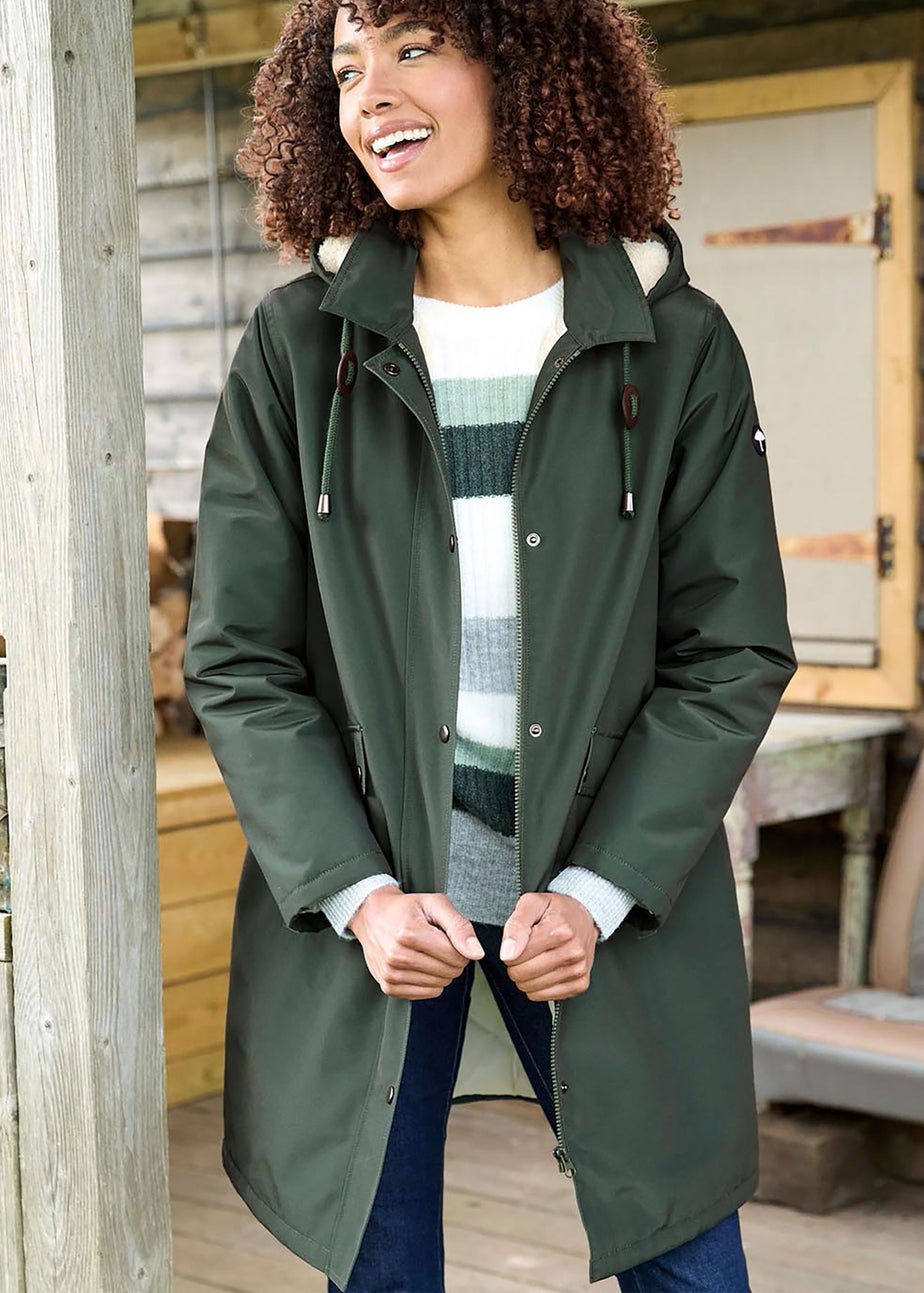 Cotton Traders Dark Pine All-Weather Fleece Lined Waterproof Coat