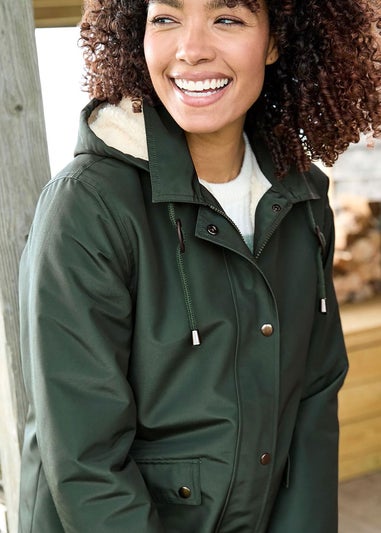 Cotton Traders Dark Pine All-Weather Fleece Lined Waterproof Coat