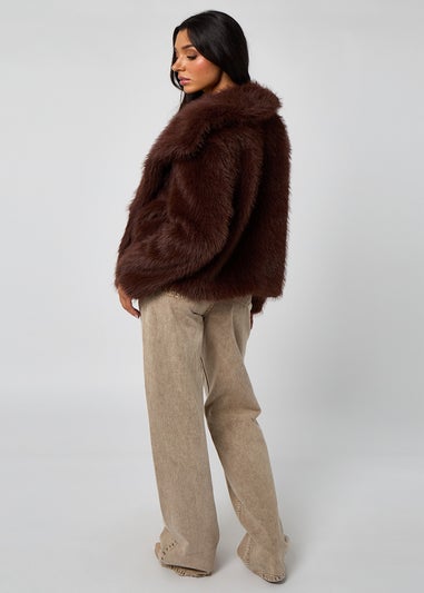 Urban Bliss Brown Faux Fur Jacket
