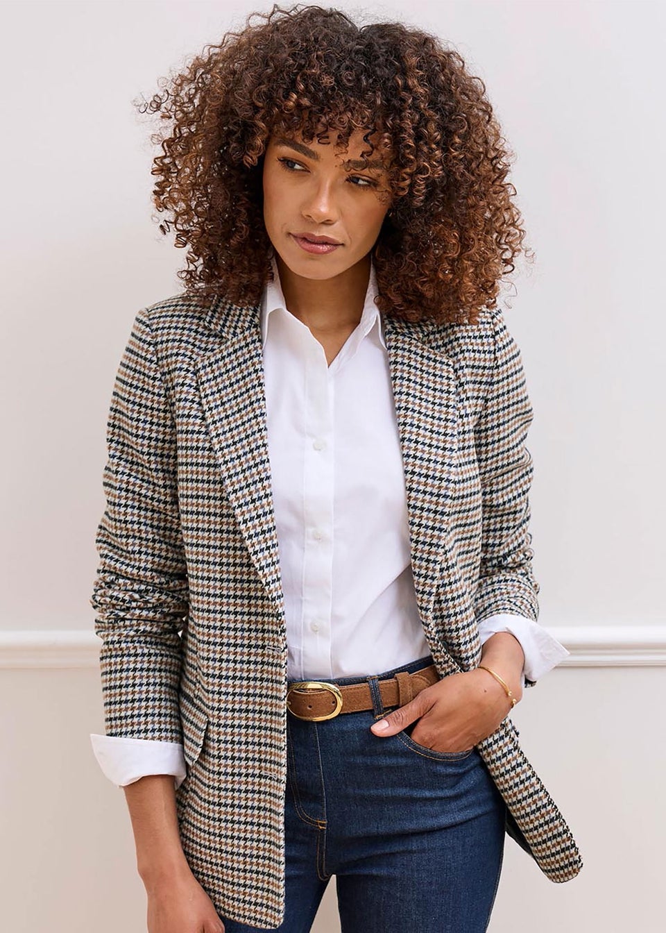 Cotton Traders Smoke Blue Check Blazer