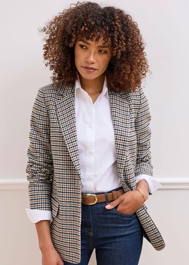 Cotton Traders Smoke Blue Check Blazer