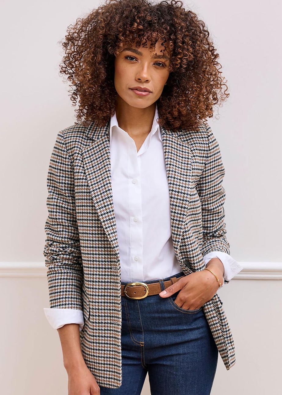 Cotton Traders Smoke Blue Check Blazer