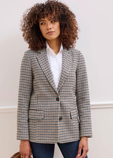 Cotton Traders Smoke Blue Check Blazer