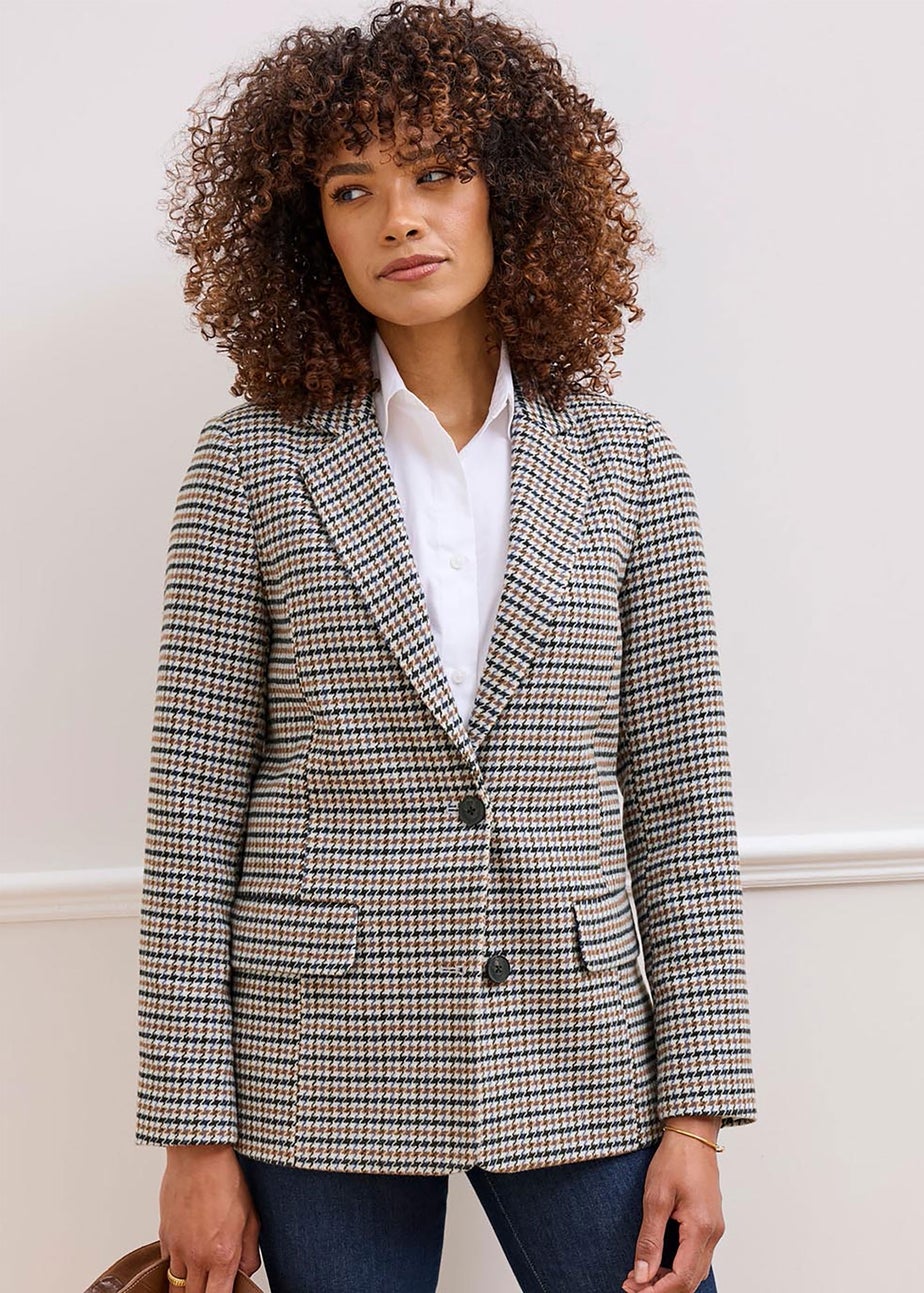 Cotton Traders Smoke Blue Check Blazer