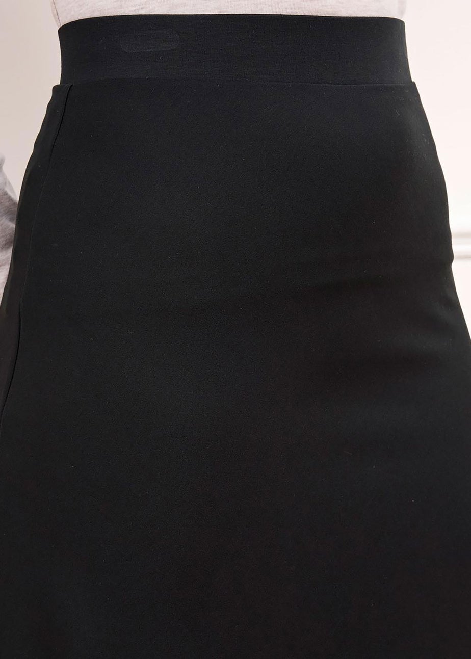 Cotton Traders Black Pull On Jersey Midi Skirt